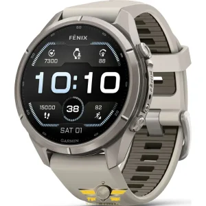 ساعت گارمین Fenix 9 Pro 43mm Titanium with Fog Gray/Dark Sandstone
