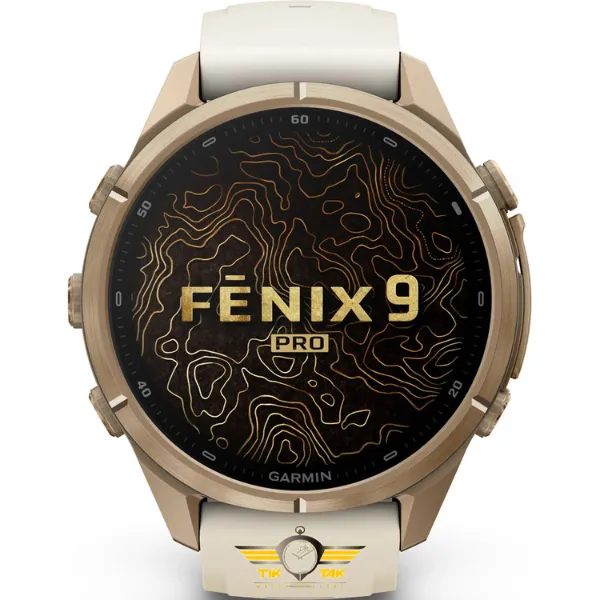 ساعت گارمین Fenix 9 Pro 43mm Autumn Gold Titanium with Cream/French Gray