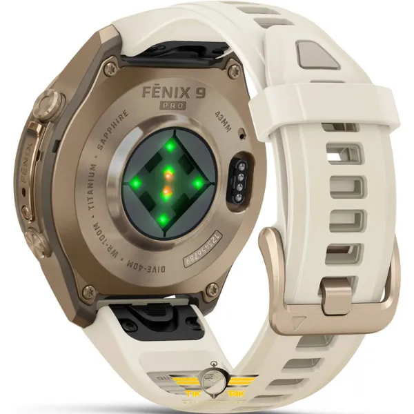 ساعت گارمین Fenix 9 Pro 43mm Autumn Gold Titanium with Cream/French Gray