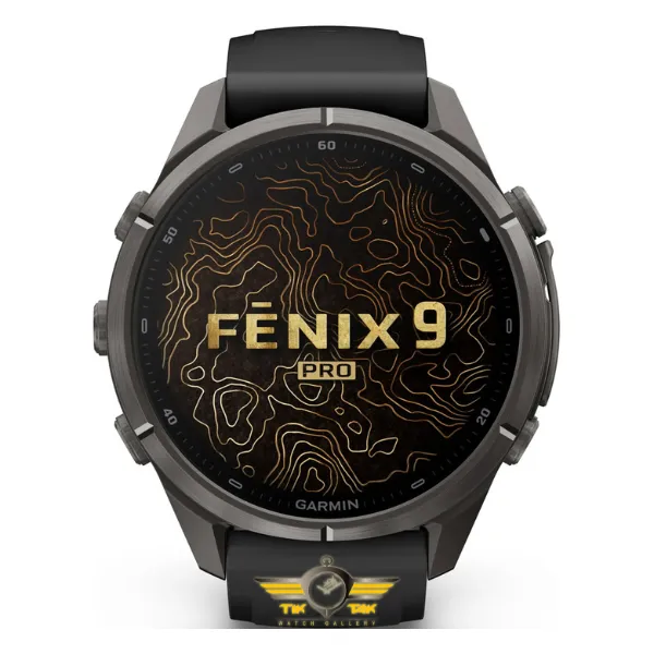 ساعت گارمین Fenix 9 Pro 43mm Carbon Gray DLC Titanium with Black/Pebble Gray